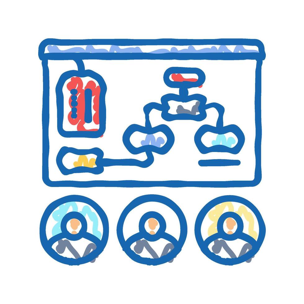 coaching technical sales engineer icon doodle illustration vector