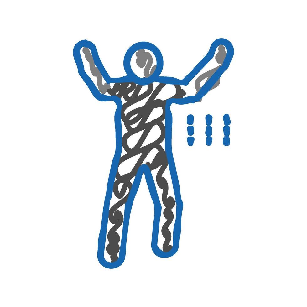 warning man silhouette icon doodle illustration vector