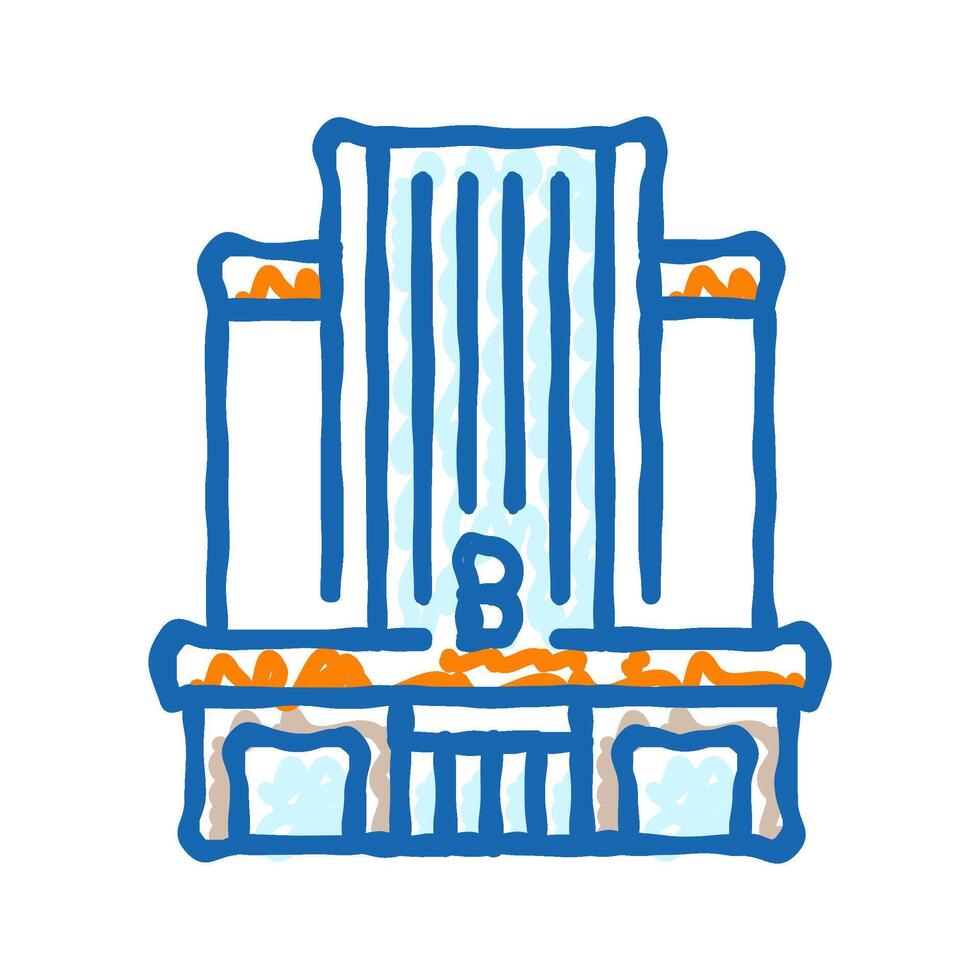 credit bank building icon doodle illustration vector