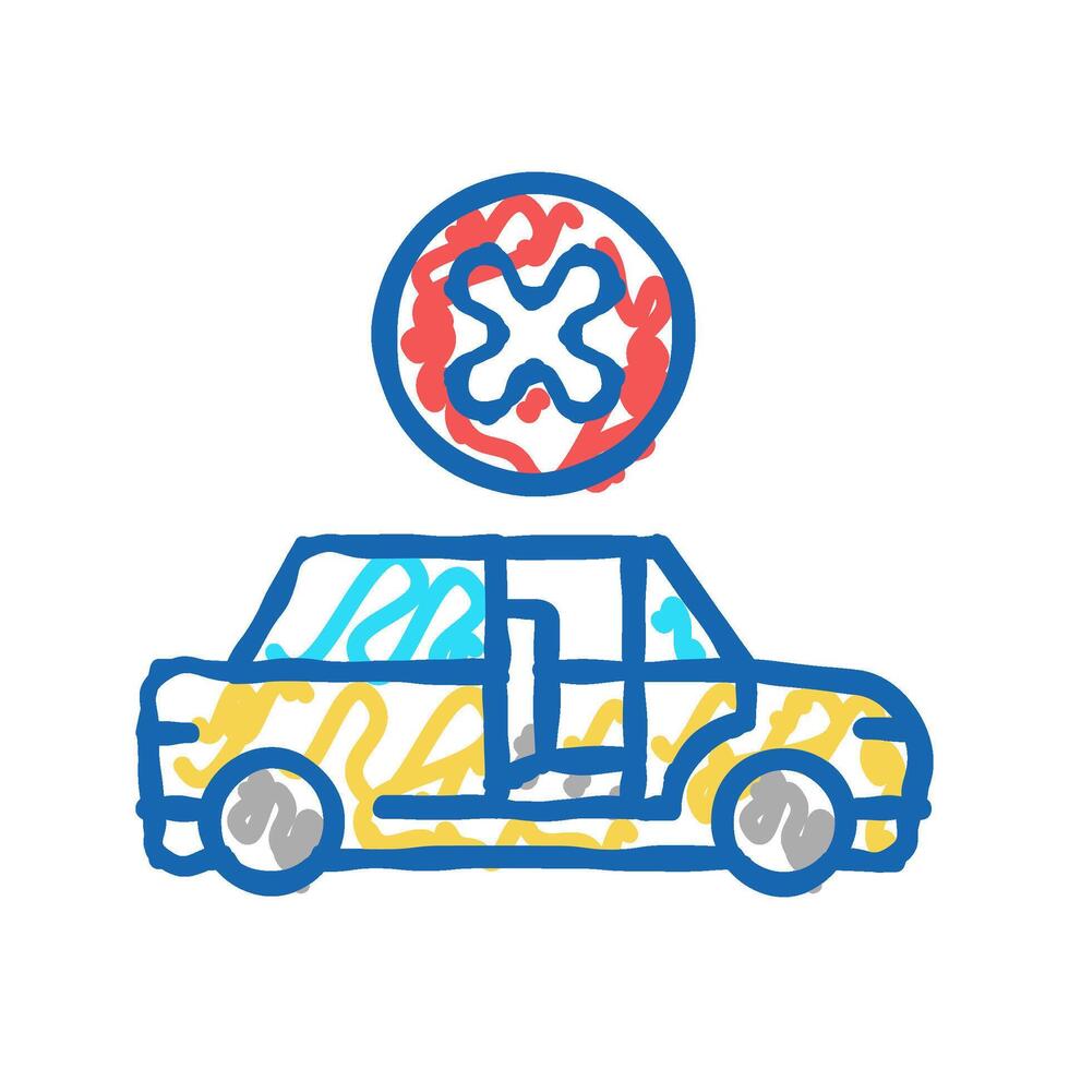 prohibition to get in stranger car icon doodle illustration vector