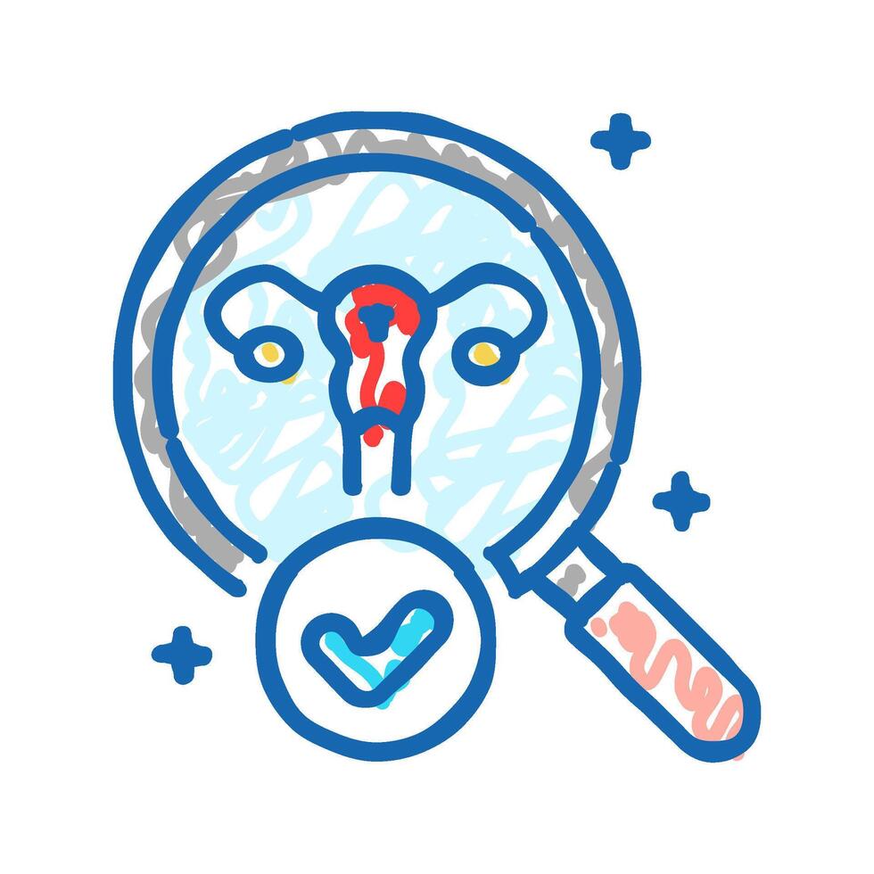 gynecological exam gynecologist icon doodle illustration vector