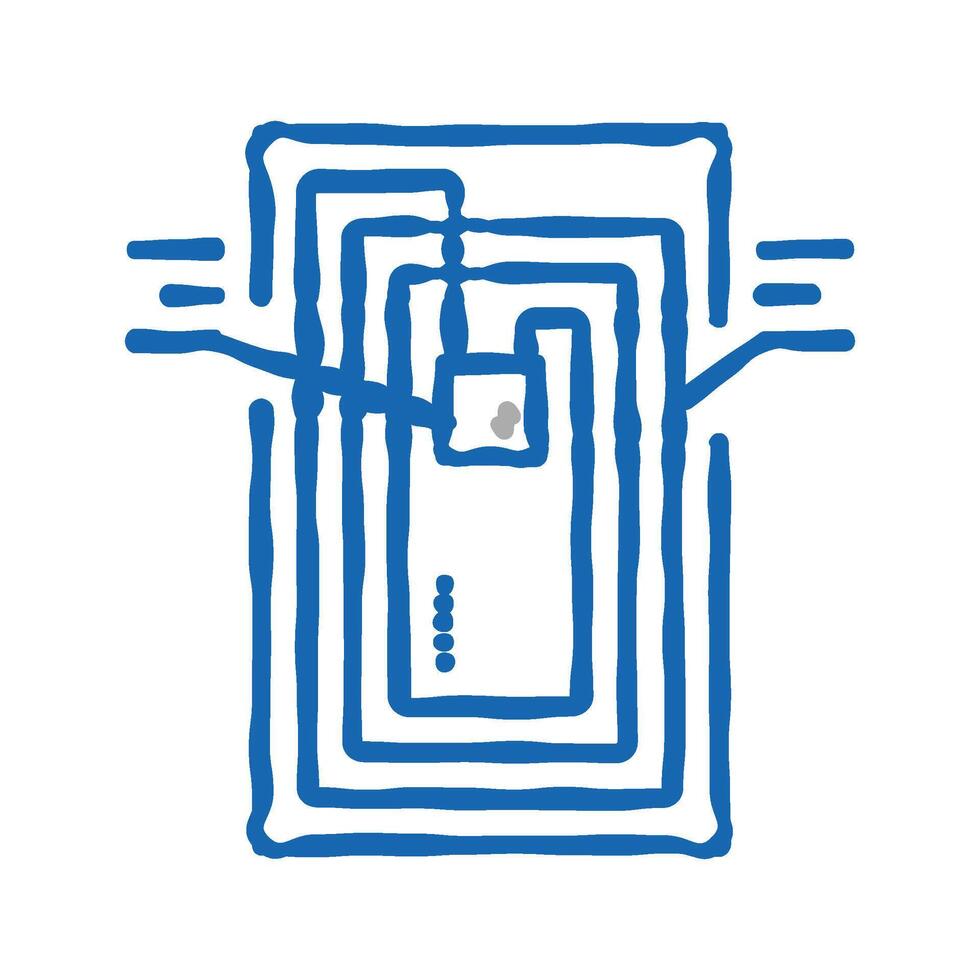 chip rfid structure icon doodle illustration vector