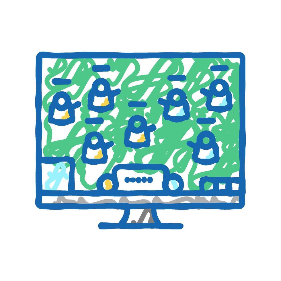 moba game icon doodle illustration vector