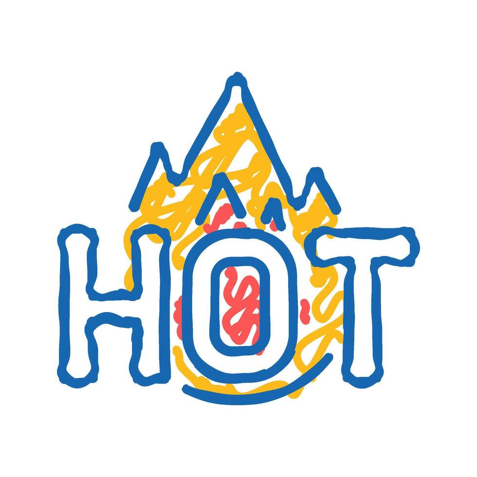 hot fire icon doodle illustration vector