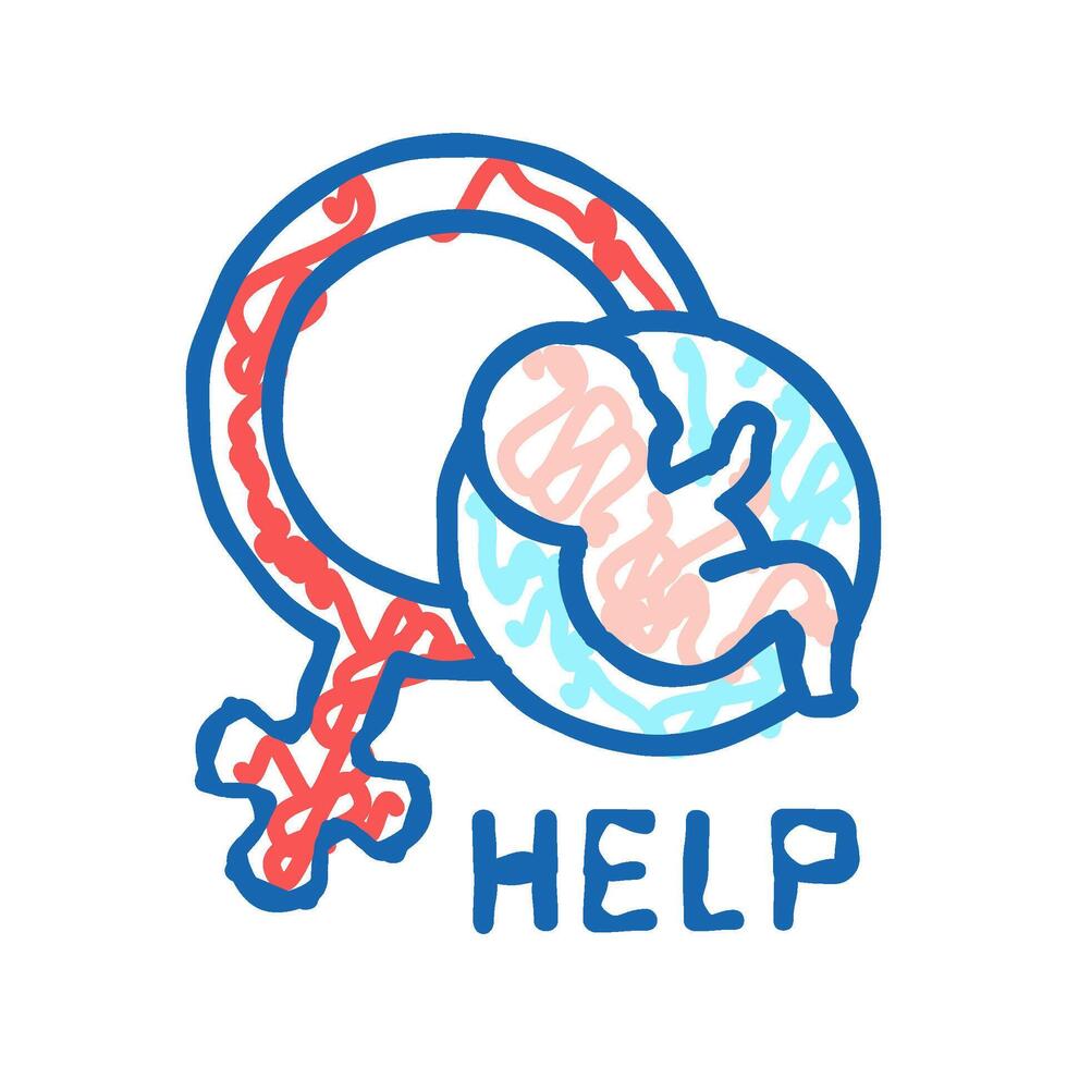 help and consultation fertilization icon doodle illustration vector