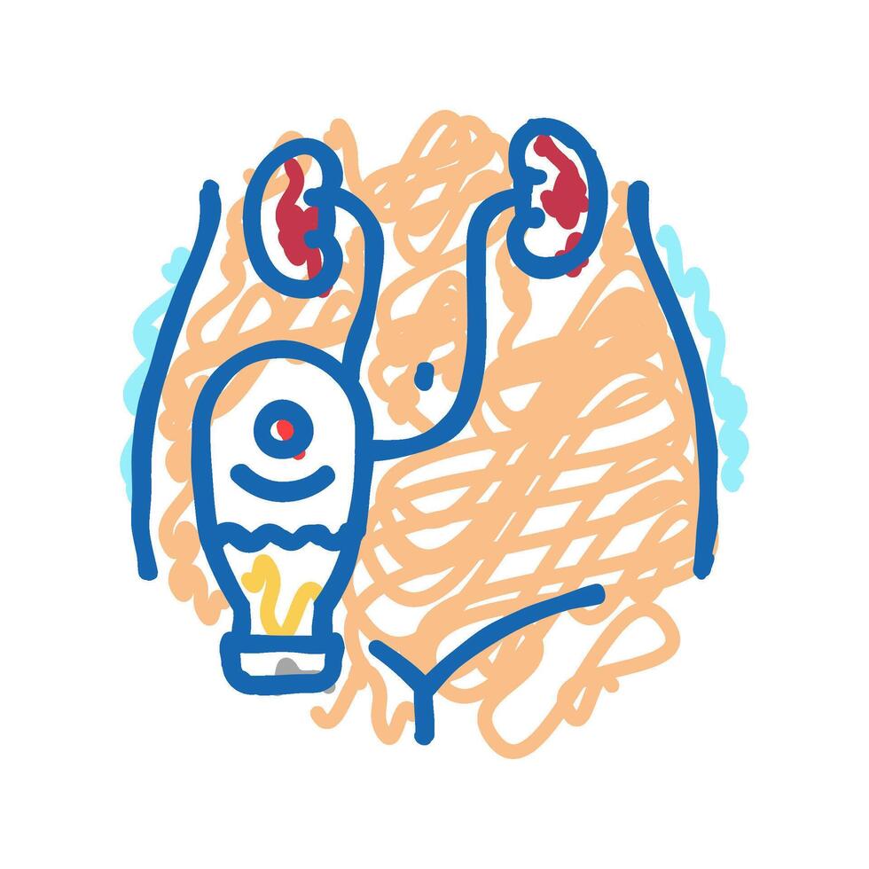 hydronephrosis urology icon doodle illustration vector