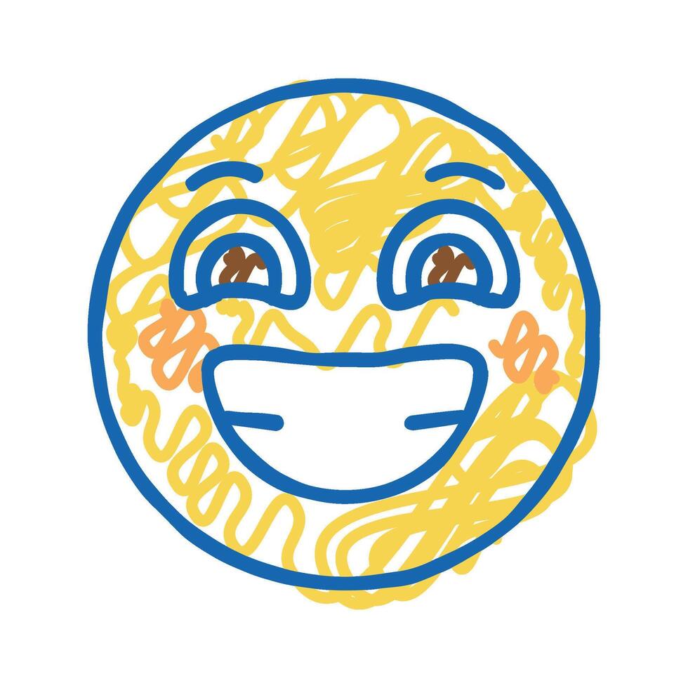 smile emoji icon doodle illustration vector