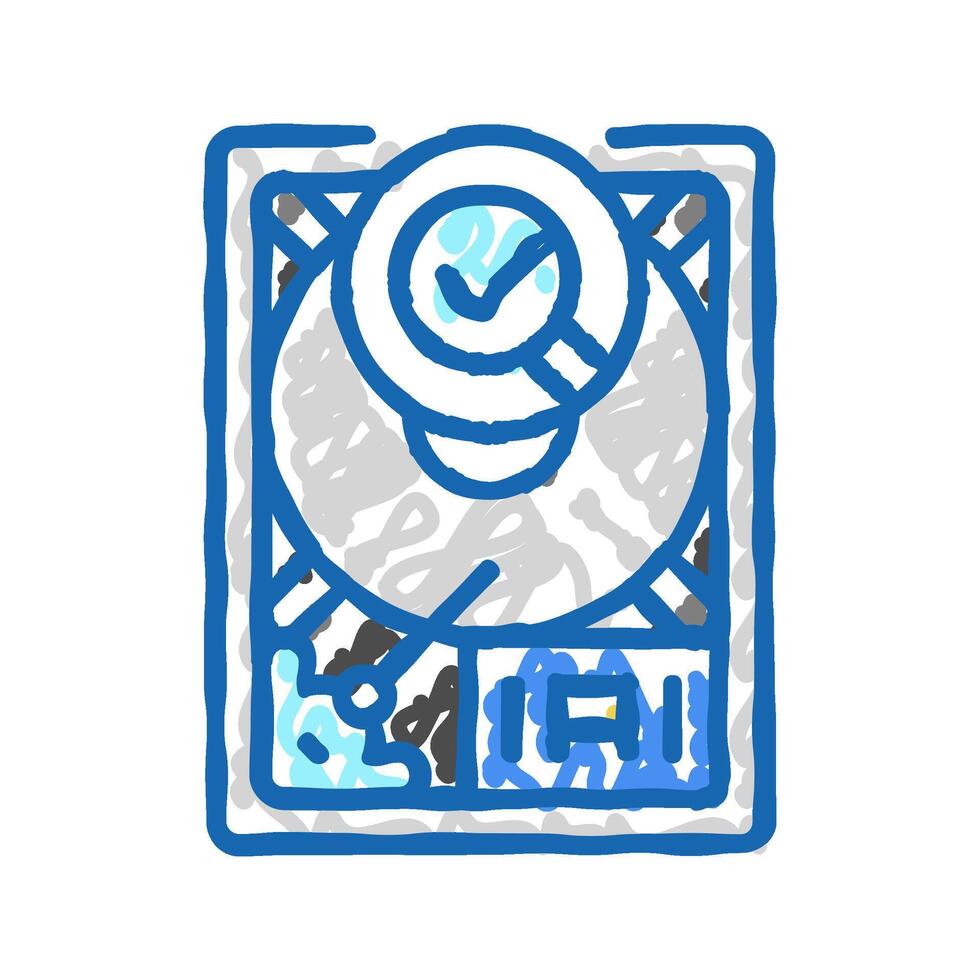 hard drive check repair computer icon doodle illustration vector