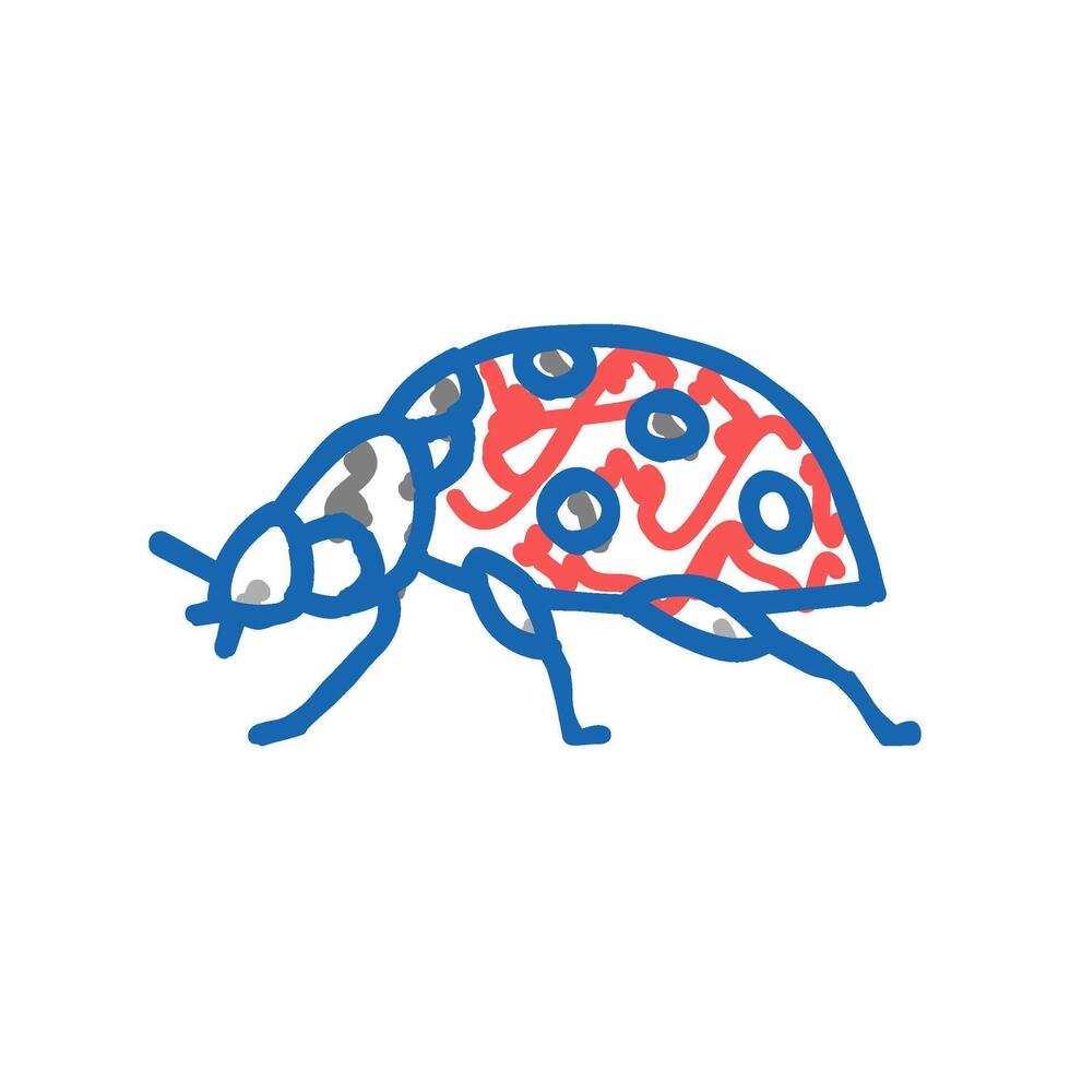 ladybug insect icon doodle illustration vector
