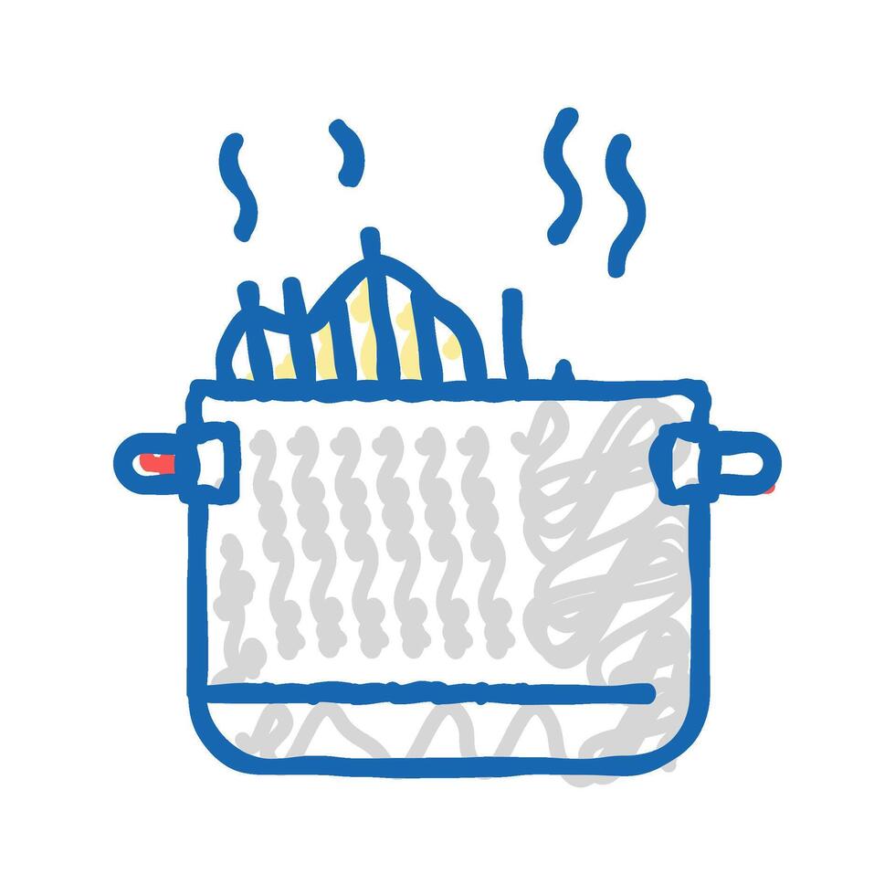 cooking pasta icon doodle illustration vector