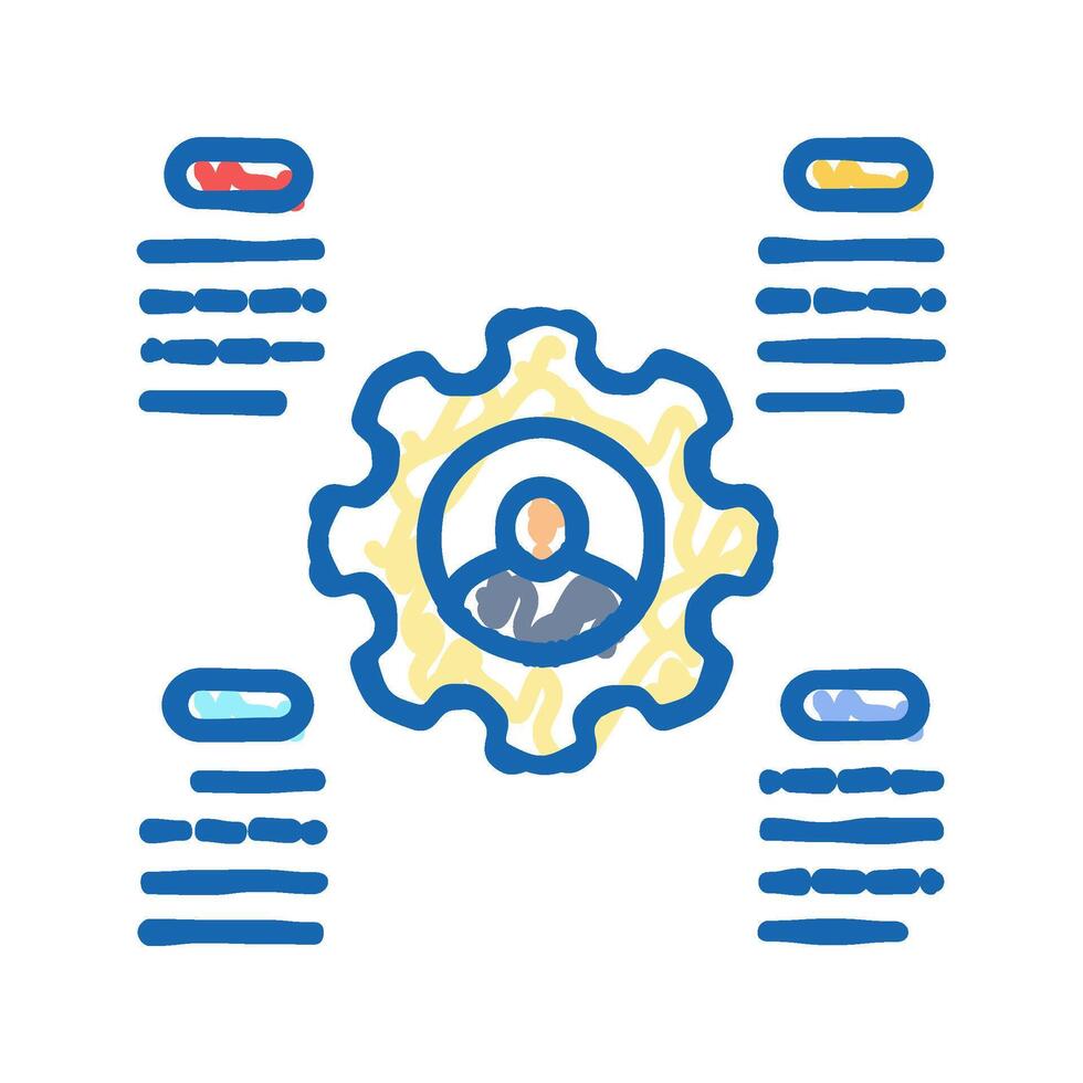 metrics technical sales engineer icon doodle illustration vector
