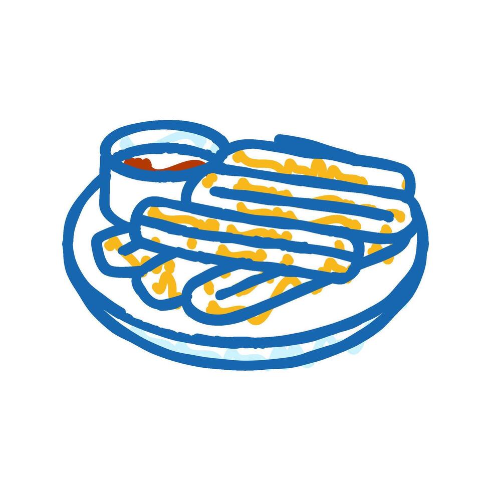 churros dessert spanish cuisine icon doodle illustration vector