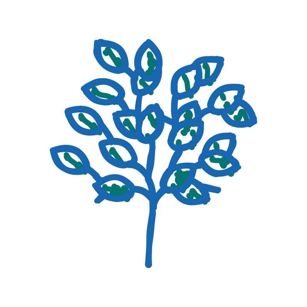 sakaki tree branch shintoism icon doodle illustration vector