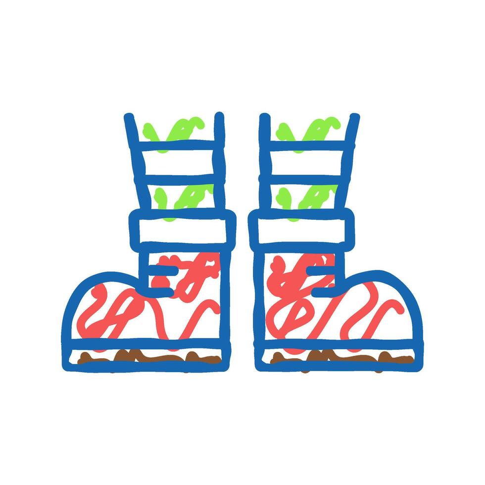 leg feet elf icon doodle illustration vector