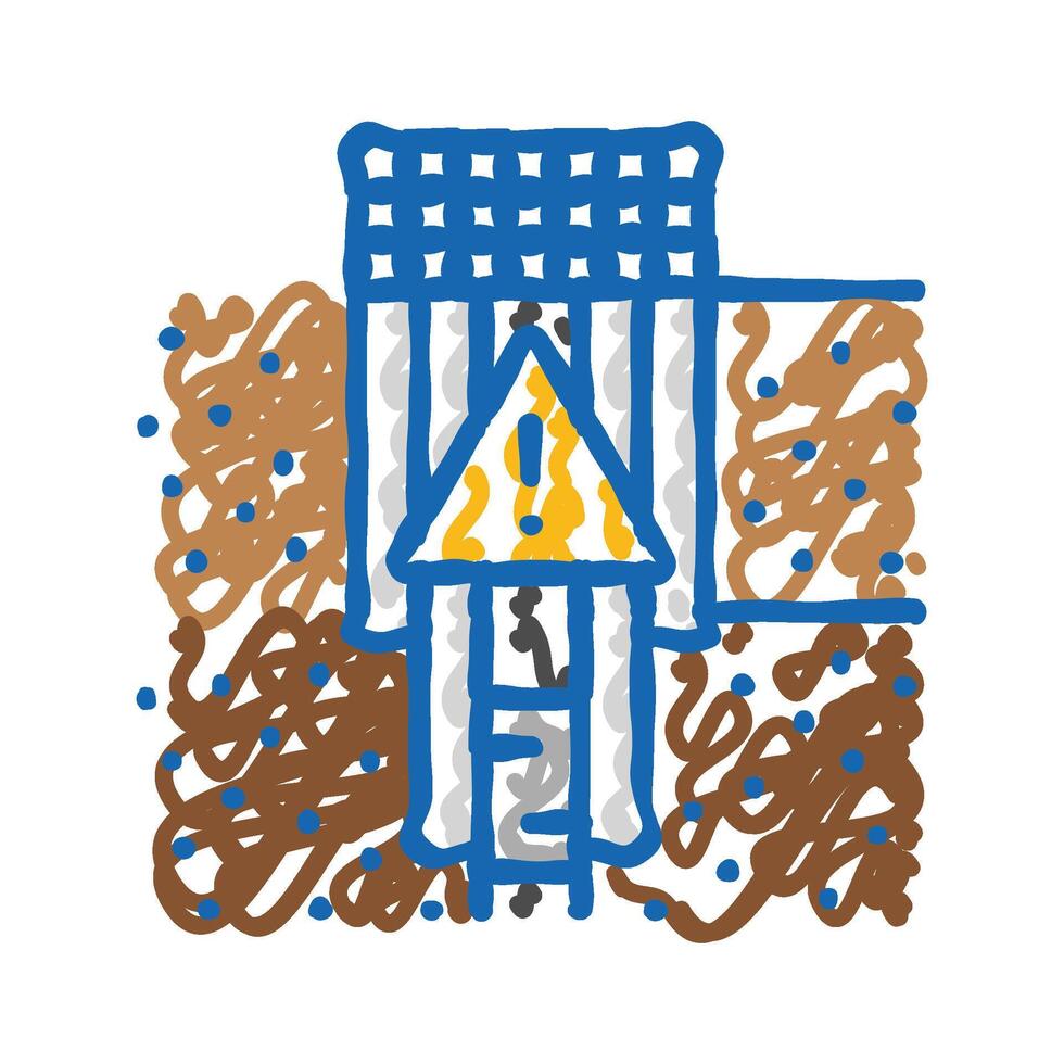 oil well plugging petroleum engineer icon doodle illustration vector
