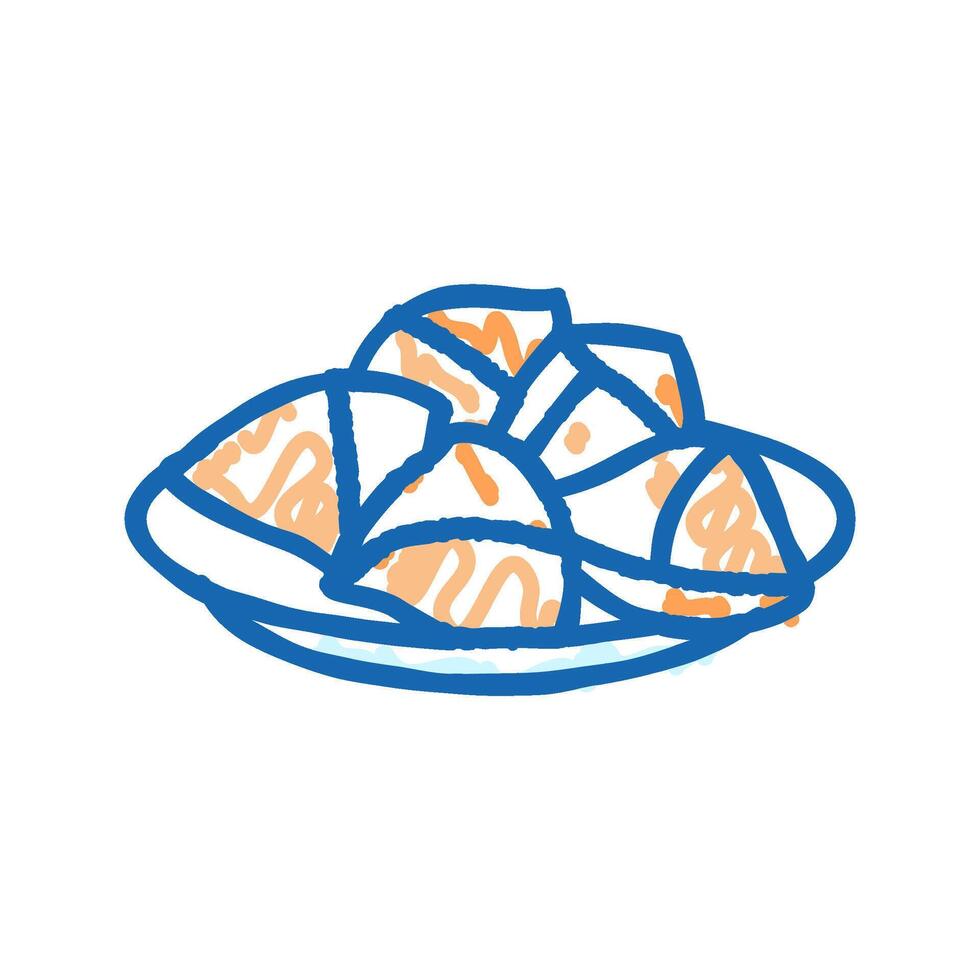 samosa indian cuisine icon doodle illustration vector