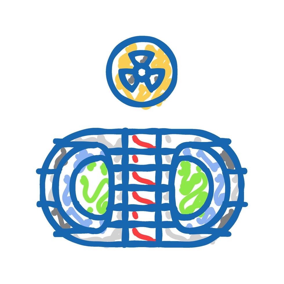 fusion experiment nuclear energy icon doodle illustration vector