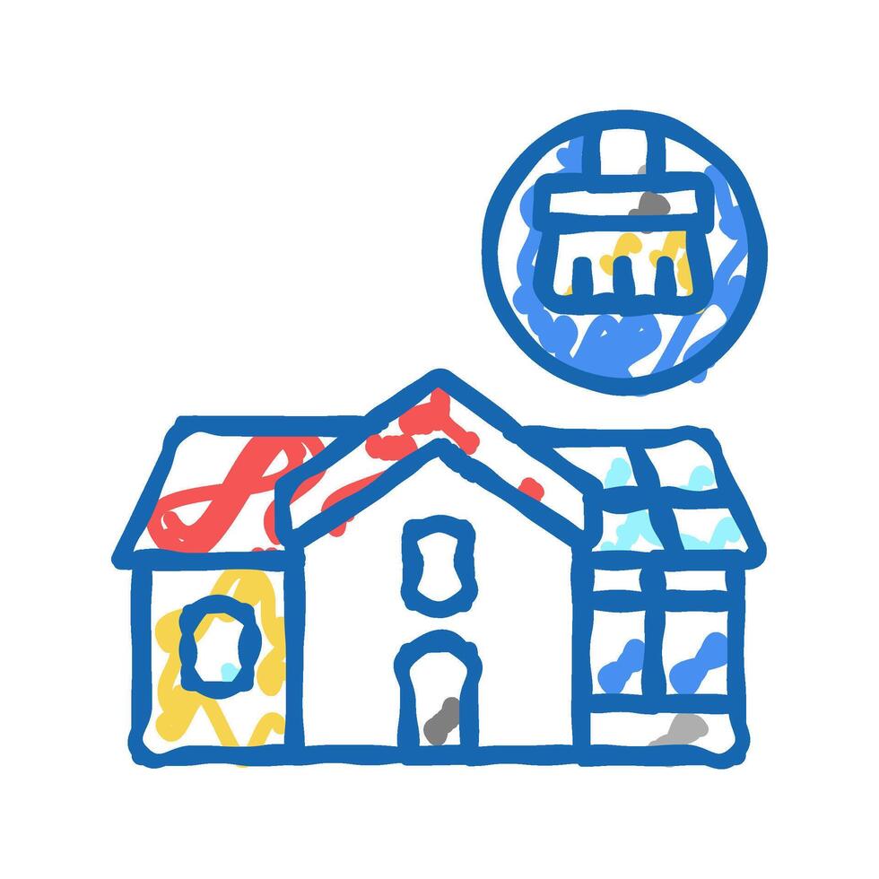 conservatory cleaning icon doodle illustration vector