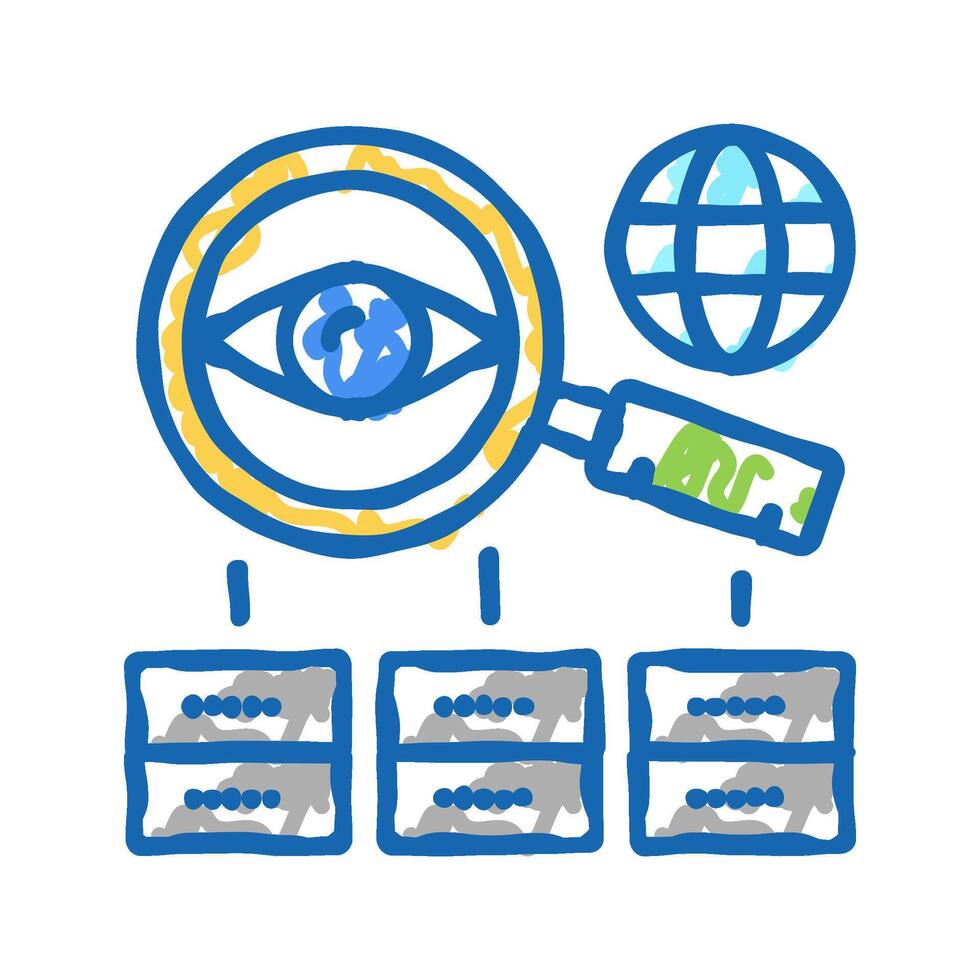 server research icon doodle illustration sign vector