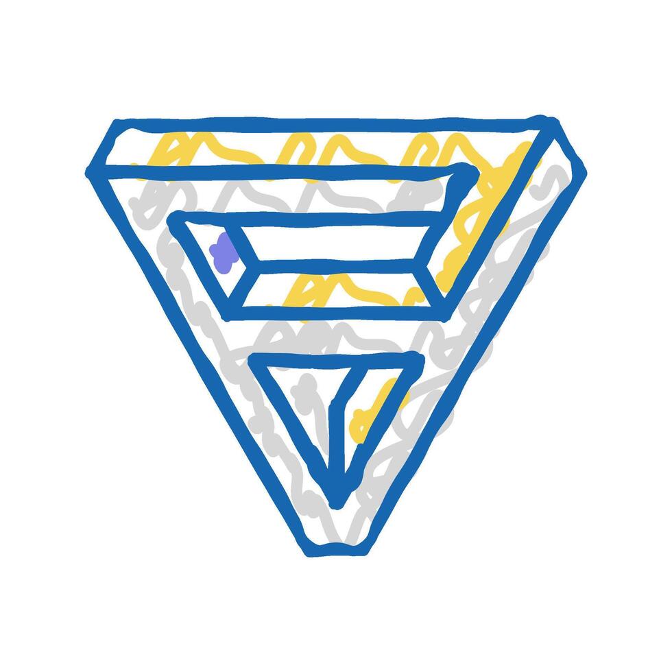 triangle impossible geometric shape icon doodle illustration vector