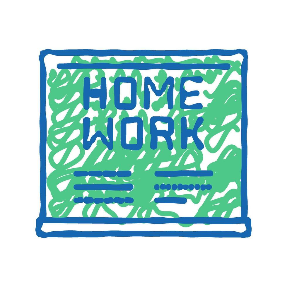 homework on blackboard icon doodle illustration vector