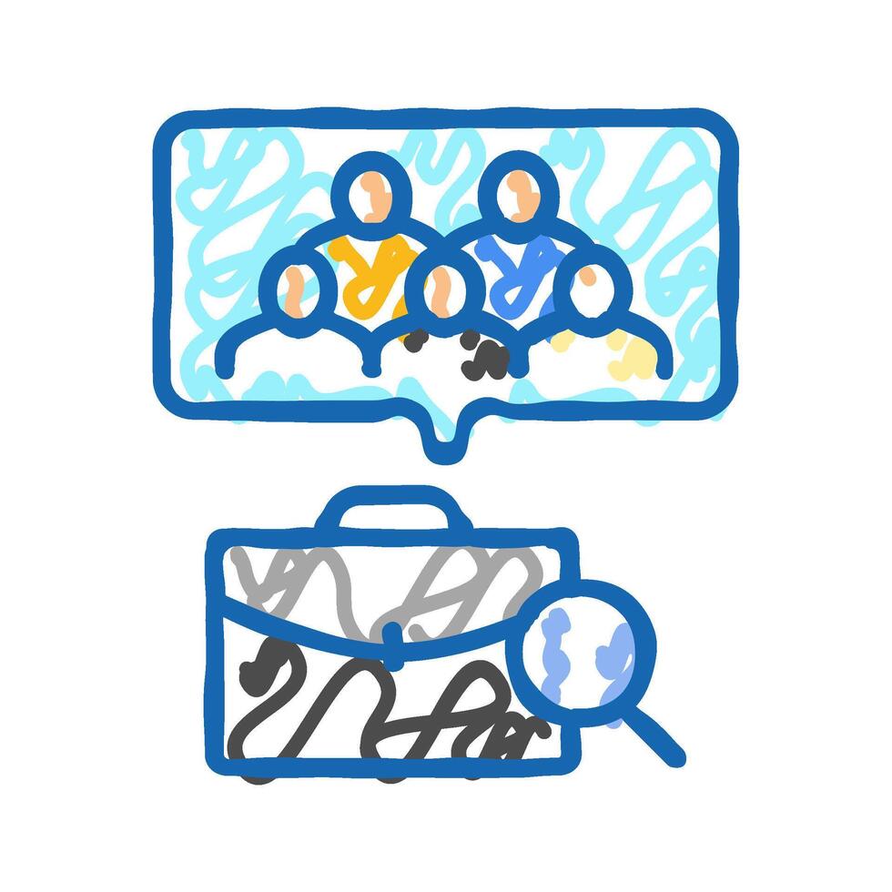 group interview interview job icon doodle illustration vector