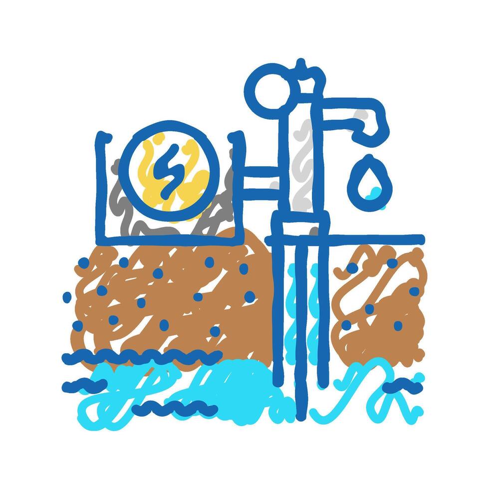 groundwater sampling hydrogeologist icon doodle illustration vector