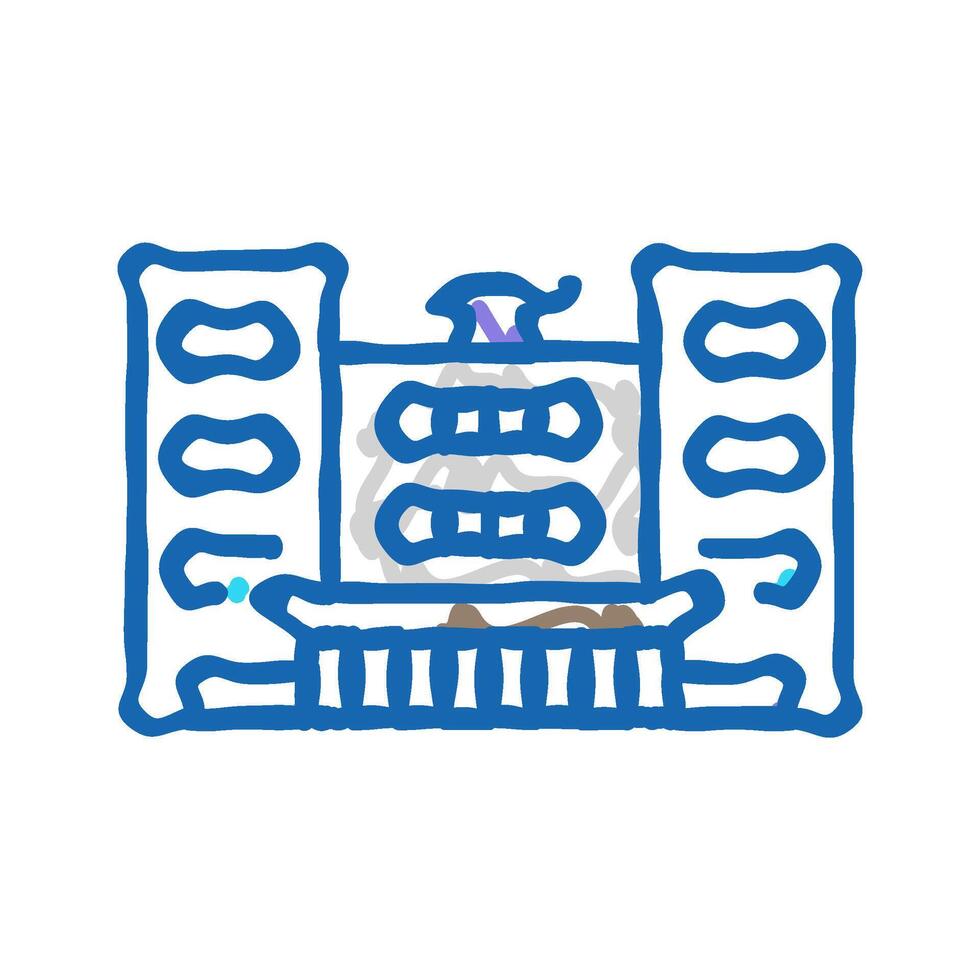 city school building icon doodle illustration vector