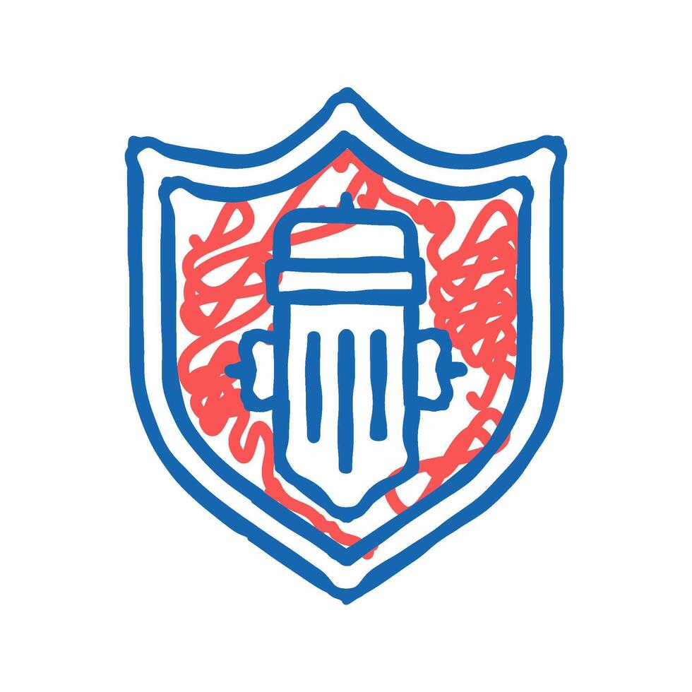 fire station sign icon doodle illustration vector