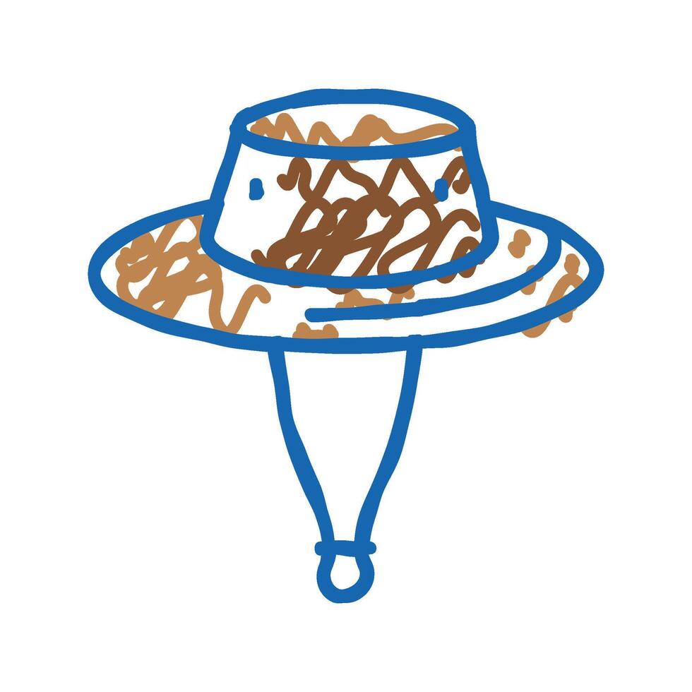cricket hat cap icon doodle illustration vector