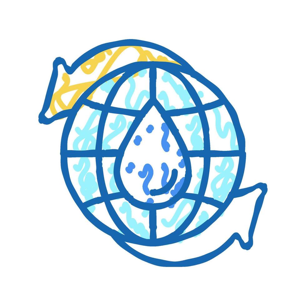 renewal of water icon doodle illustration vector