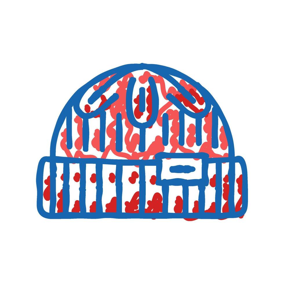 beanie hat hipster retro icon doodle illustration vector