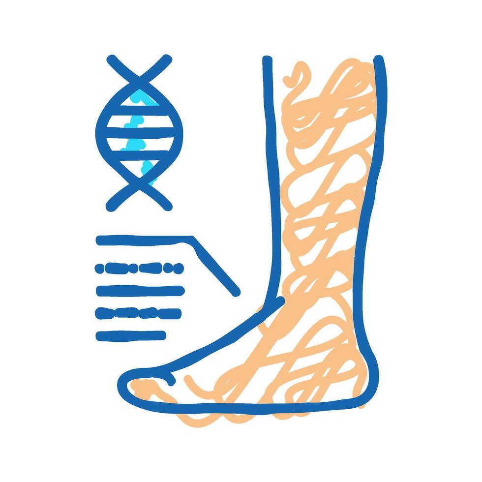 genetic flat feet disease icon doodle illustration vector