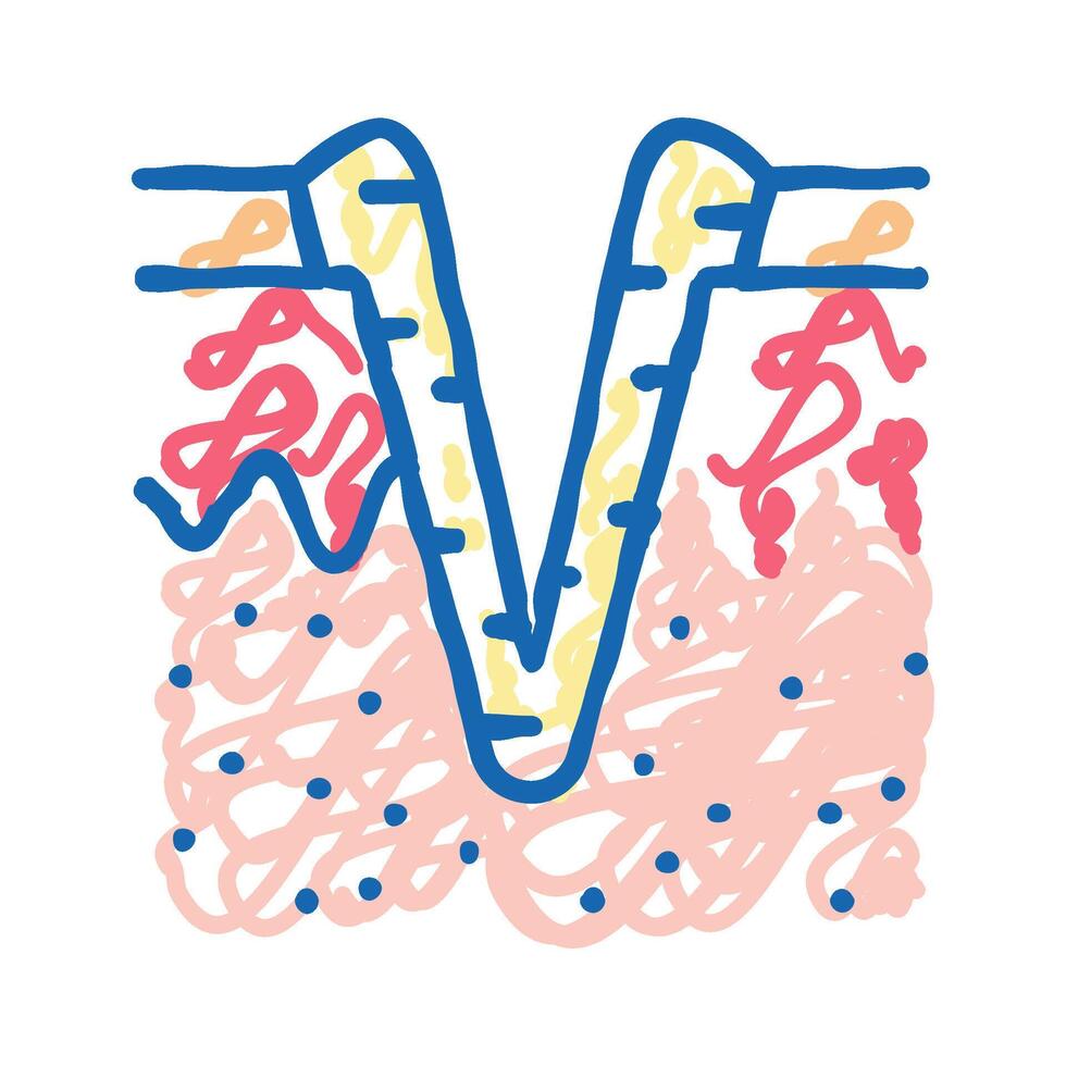 ice pick acne scar icon doodle illustration vector
