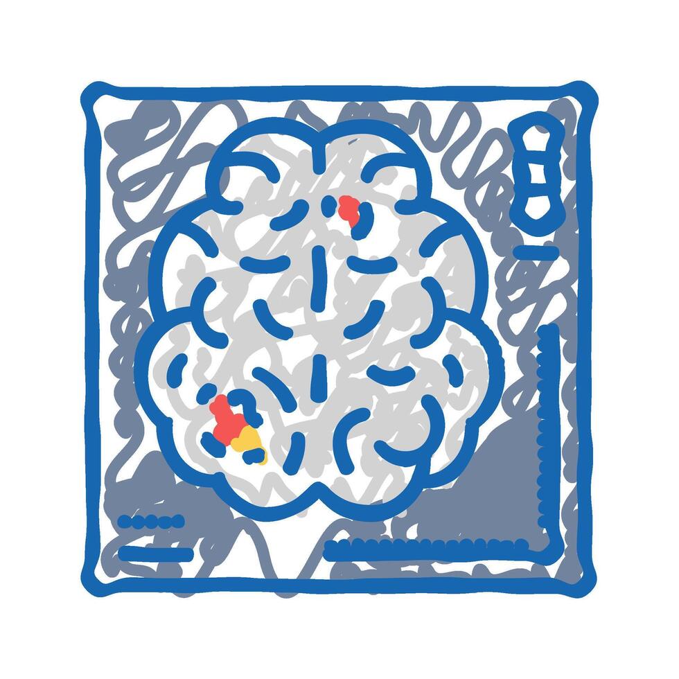 functional mri neuroscience neurology icon doodle illustration vector