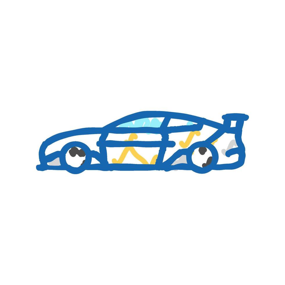 modern racing car vehicle speed icon doodle illustration vector