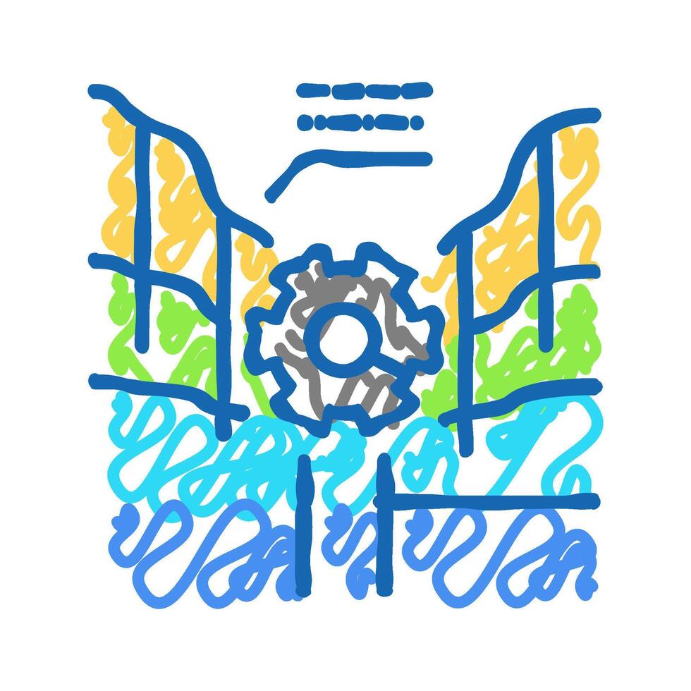 water quality testing hydrogeologist icon doodle illustration vector