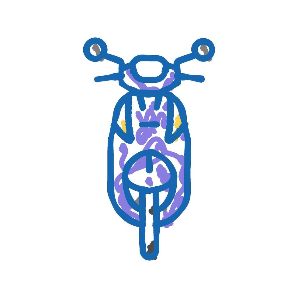 scooter transport vehicle icon doodle illustration vector