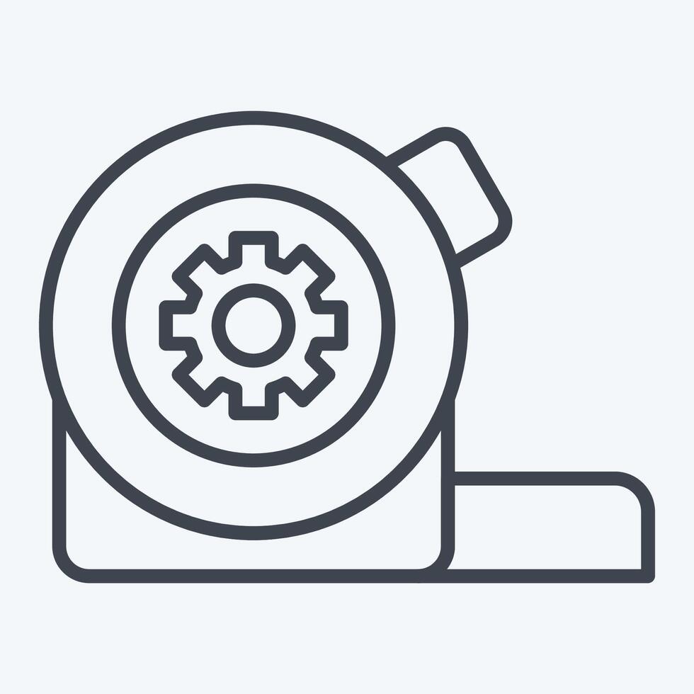 Icon Measure Tape. related to Repair Tools symbol. line style. design editable vector