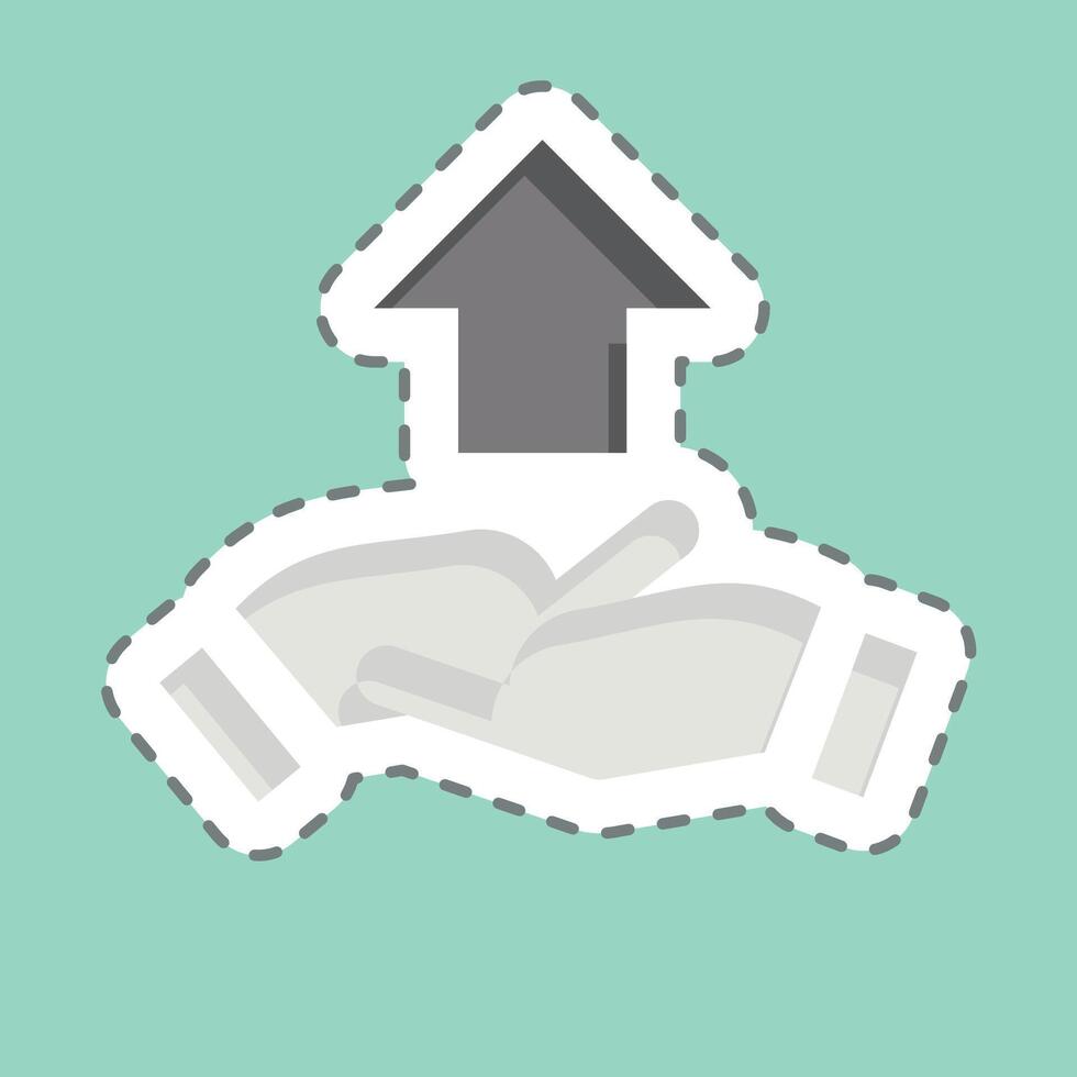 Sticker line cut Development Cooperation. related to Development symbol vector