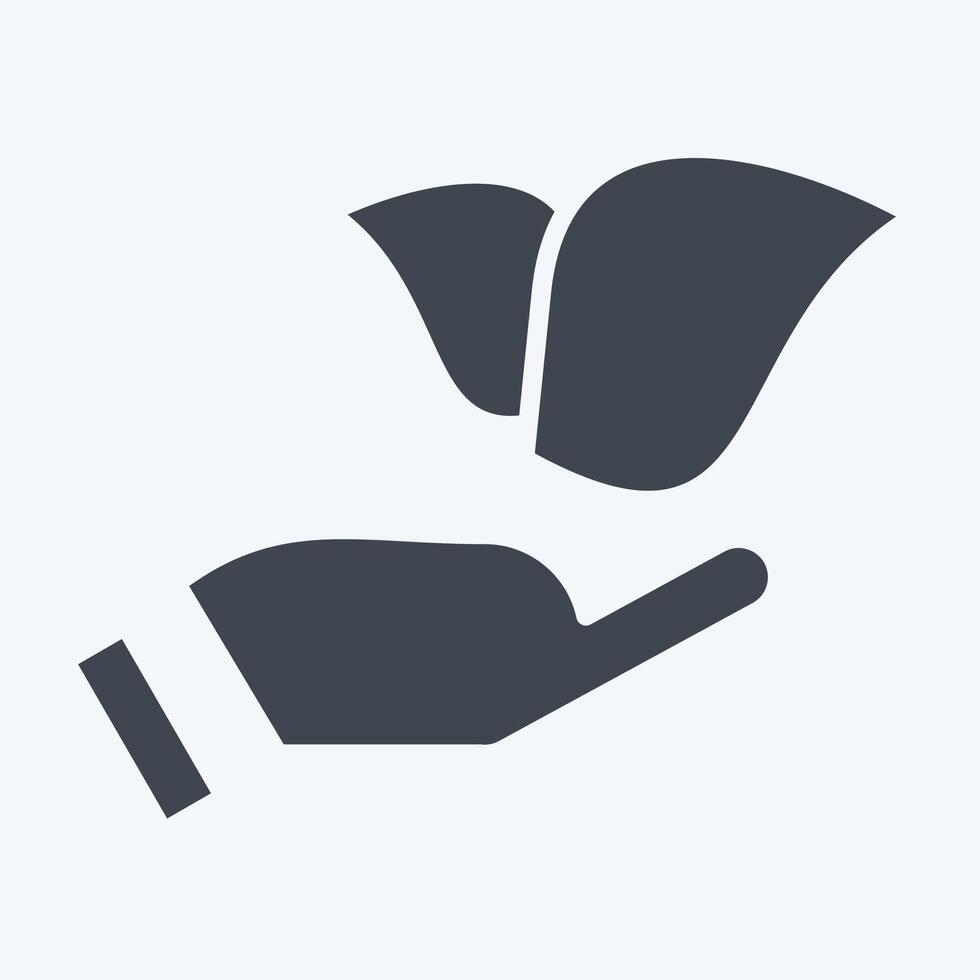 Icon Hands Holding Plant. related to Development symbol. glyph style vector