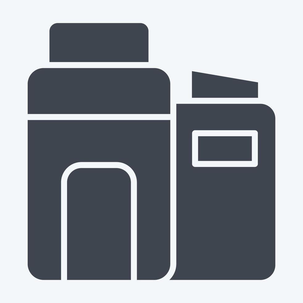 Icon Eco Factory. related to Industry symbol. glyph style. design editable vector