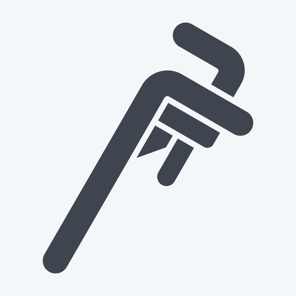 Icon Pipe Wrench. related to Repair Tools symbol. glyph style. design editable vector