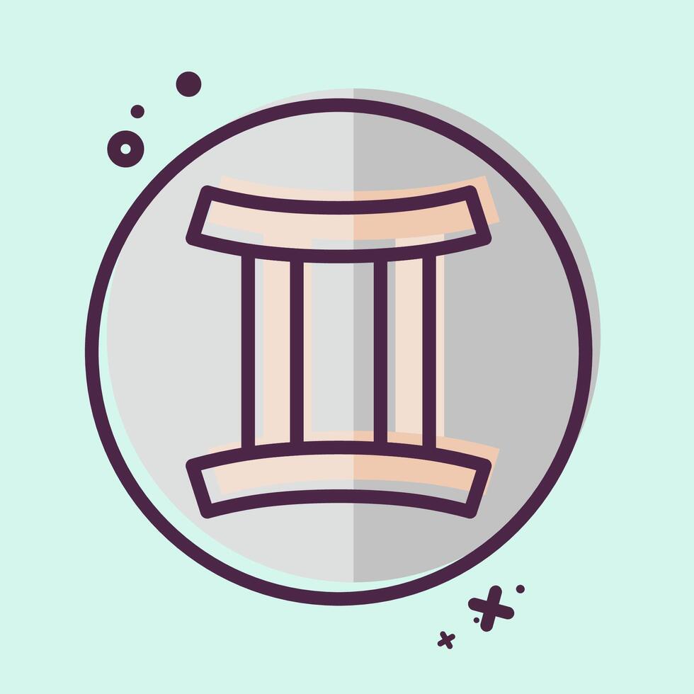 Icon Astrology Gemini. related to Astrology symbol. MBE style. design editable vector