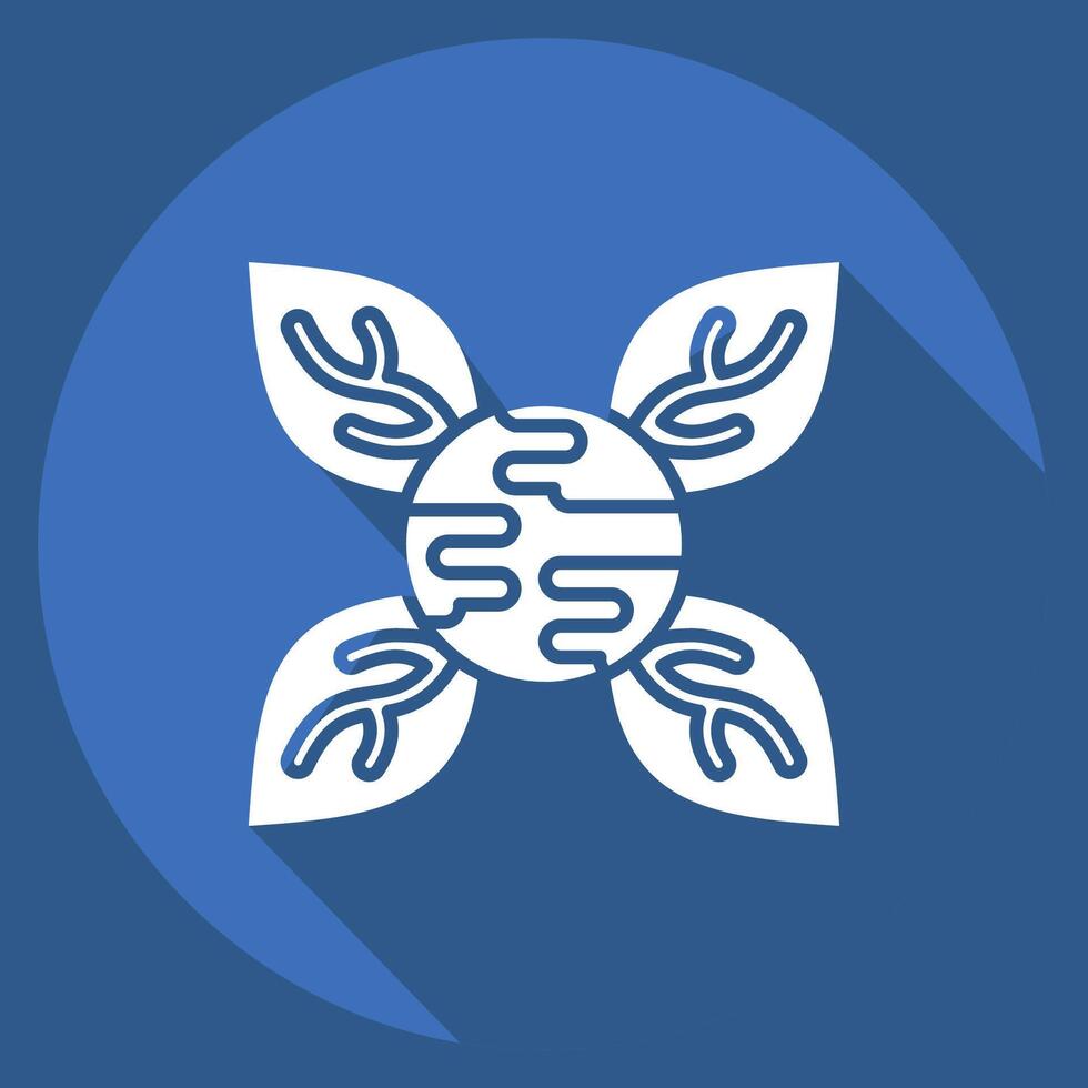 Icon Peace Environment. related to World Peace symbol. long shadow style. editable vector