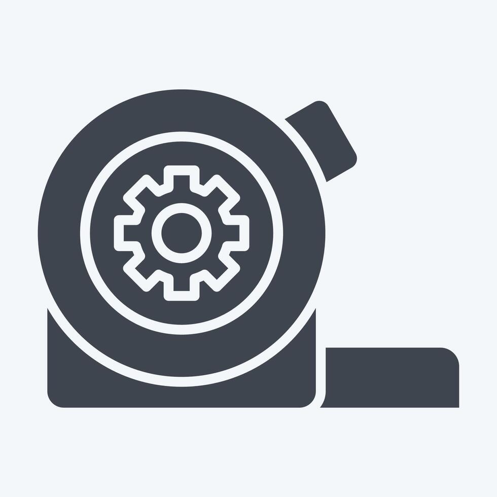 Icon Measure Tape. related to Repair Tools symbol. glyph style. design editable vector