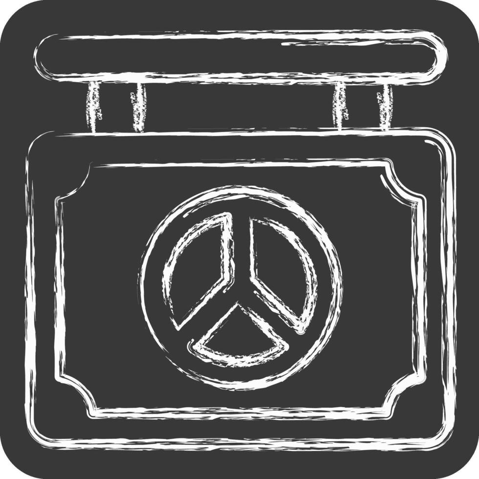 Icon World Peace Board. related to World Peace symbol. chalk Style. design editable vector