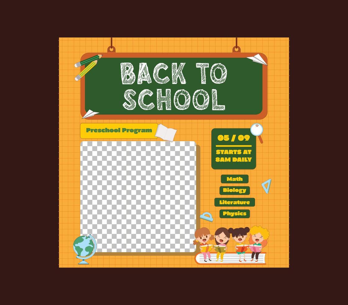 Back To School Socials Media. vector