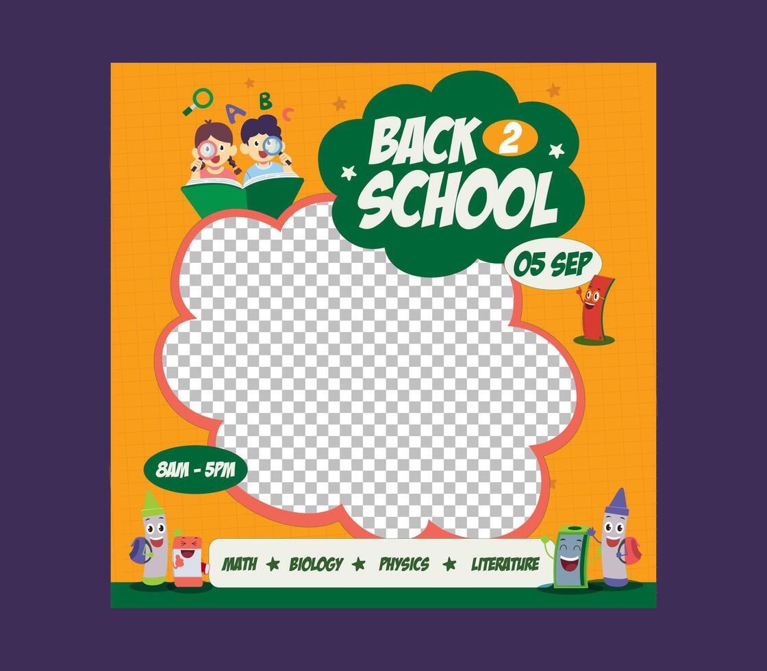 Back To School Socials Media vector