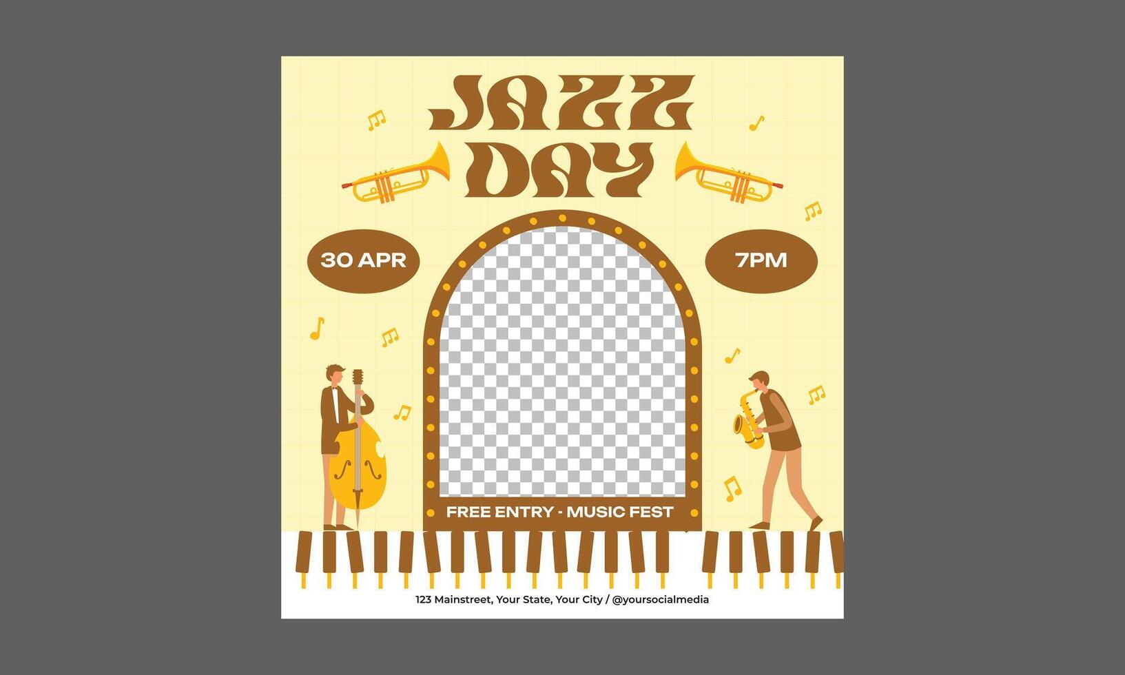 World Jazz Day Socials Media. World Jazz Day background. Happy Jazz Day. vector